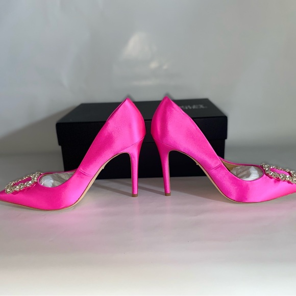 BADGLEY MISCHKA NWT CHER PUMPS Hot Pink Size 8.5 - Picture 6 of 12